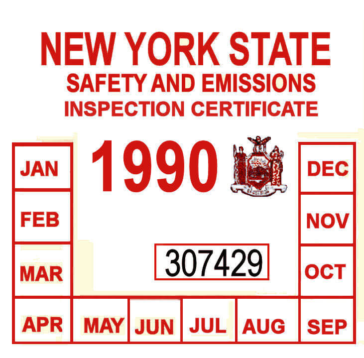 Modal Additional Images for 1990 New York inspection sticker